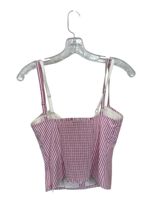 Reformation Size 6 Red & White Organic Cotton Blend Spaghetti Strap Striped Top Red & White / 6