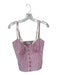 Reformation Size 6 Red & White Organic Cotton Blend Spaghetti Strap Striped Top Red & White / 6