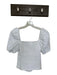 Reformation Size 6 White Linen Short Balloon Sleeve Hook & Eye Smocked Back Top White / 6