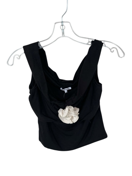 Reformation Size M Black & Cream Lycocell Off Shoulder Flower Application Top Black & Cream / M