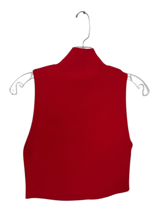 Alice & Olivia Size M Red Viscose Blend Mock Neck Sleeveless Cropped Top Red / M