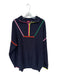 Staud Size S Navy & Multi Cotton Blend Long Sleeve Knit Color Block Sweater Navy & Multi / S