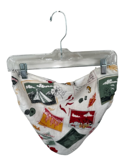 Reformation Size 6 Green & Red Linen Strapless Hawaiian Bandana Cropped Top Green & Red / 6