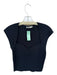 Simkhai Size M Navy Rayon Blend Cap Sleeve Ribbed Sweetheart Neckline Top Navy / M