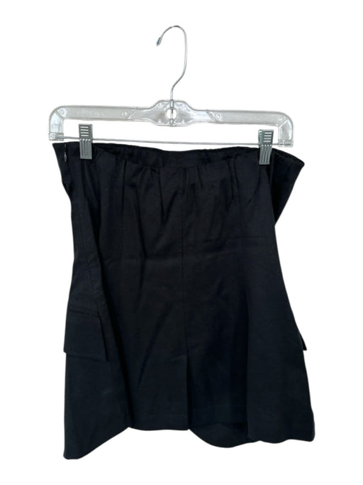 Reformation Size 6 Black Tencel Strapless Side Zip Buttons Top Black / 6