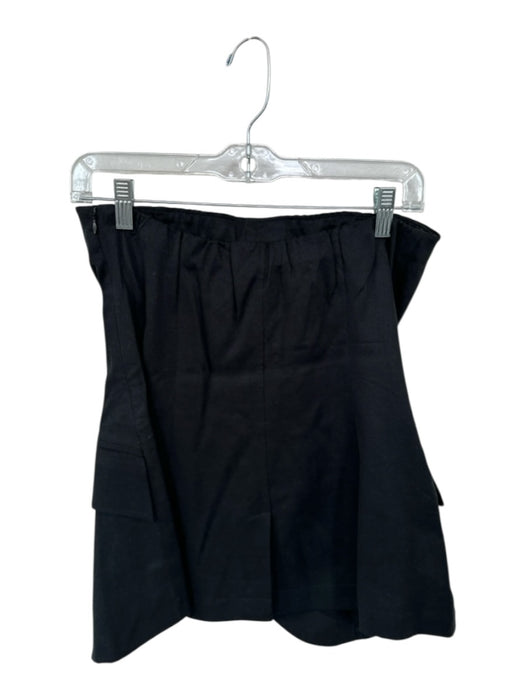 Reformation Size 6 Black Tencel Strapless Side Zip Buttons Top Black / 6