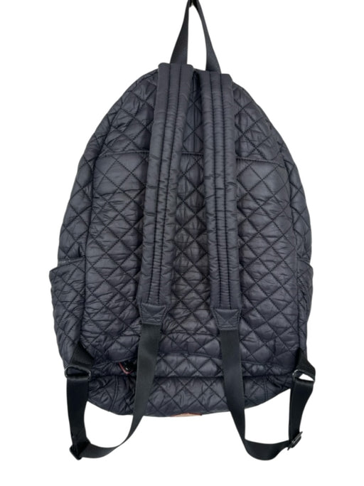 MZ Wallace Black Nylon quilt embossed Zip Around Backpack Bag Black / L
