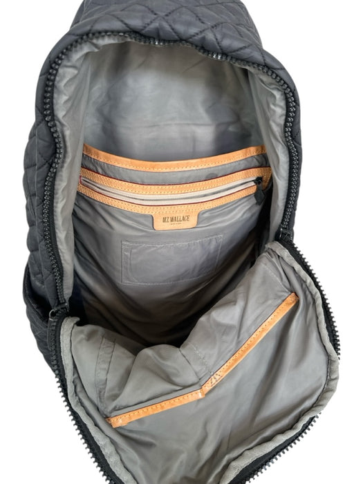 MZ Wallace Black Nylon quilt embossed Zip Around Backpack Bag Black / L