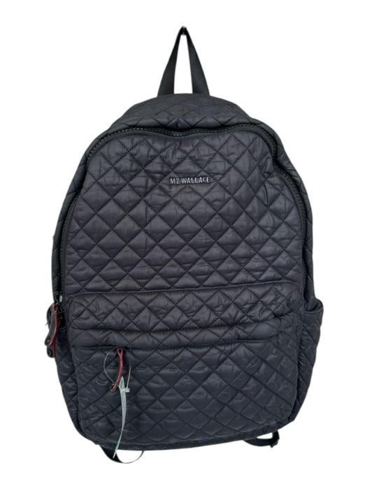 MZ Wallace Black Nylon quilt embossed Zip Around Backpack Bag Black / L