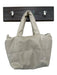 Free People Cream Vegan Leather Top Handles Zip Close Bag Cream / S