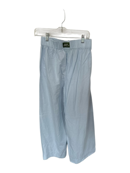 Daily Drills Size Est M Baby Blue Cotton Waist Band Front Pockets Wide Leg Pants Baby Blue / Est M