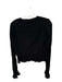 Reformation Size 8 Black Organic Cotton Long Sleeve Lace Detail Side Zip Top Black / 8