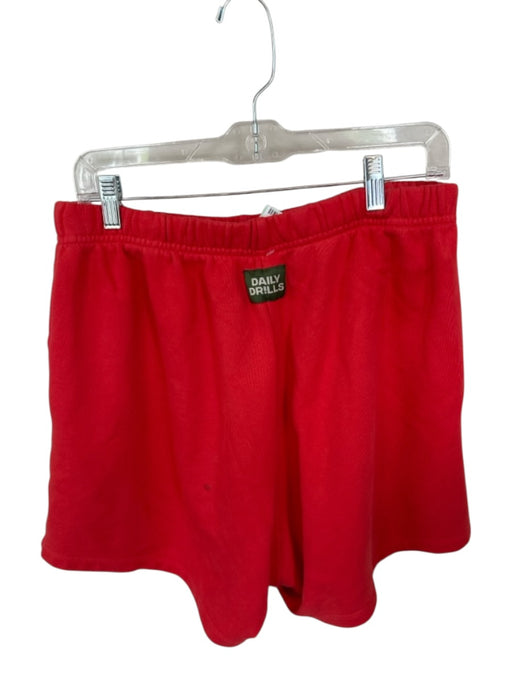 Daily Drills Size Est M Red Cotton High Waist Drawstring Shorts Red / Est M