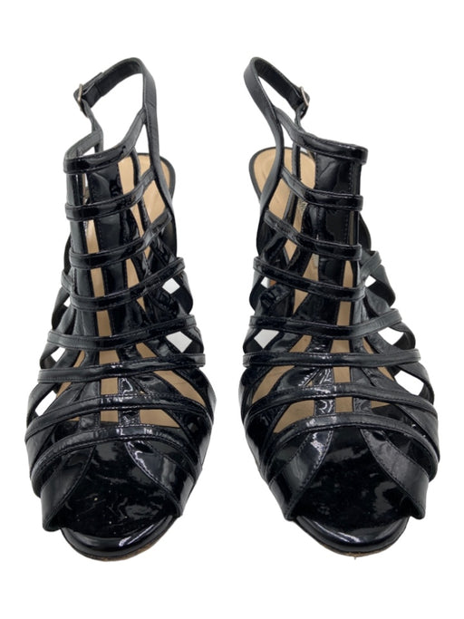 Manolo Blahnik Shoe Size 41 Black Patent Leather Criss Cross Ankle Strap Sandals Black / 41