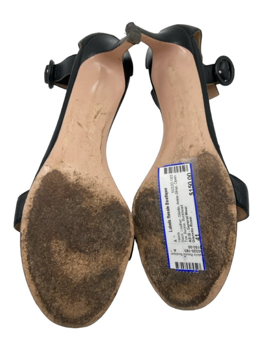 Gianvito Rossi Shoe Size 41 Black Leather Stiletto Ankle Strap Open Toe Heels Black / 41