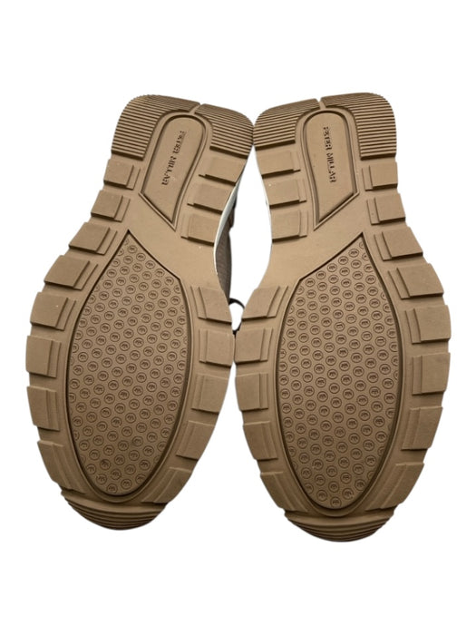 Peter Millar Shoe Size 8 Taupe & White Suede Perforated Lace Up Sneakers Taupe & White / 8