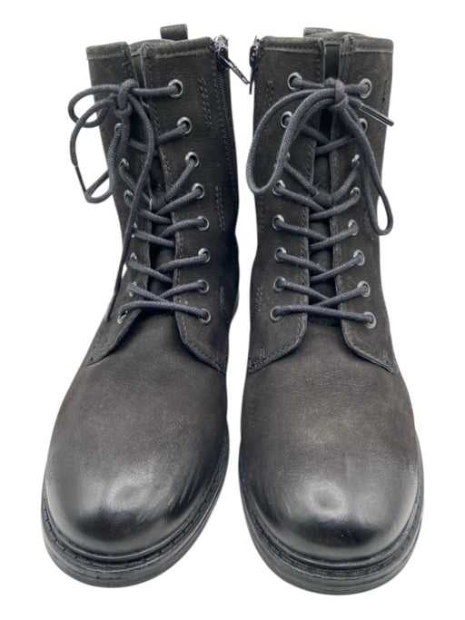 Josef Seibel Shoe Size 41 Black Leather Faux Fur Lining lace up Combat Boots Black / 41