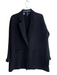 Eileen Fisher Size S Black Lyocell Waffle Lapel 2 Button front pocket Jacket Black / S
