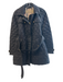 Burberry Size L Black Polyamide Quilted Zip Front Belted Collared Coat Black / L
