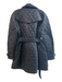 Burberry Size L Black Polyamide Quilted Zip Front Belted Collared Coat Black / L