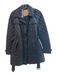 Burberry Size L Black Polyamide Quilted Zip Front Belted Collared Coat Black / L