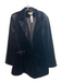 Good American Size L Black Polyester Velvet Long Sleeve Single Button Long Coat Black / L