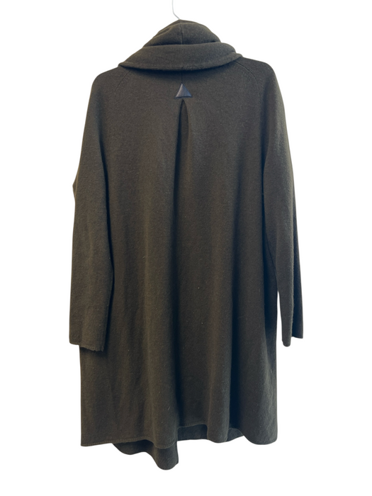 Vince Size L Green Yak & Wool Knit Single Button Long Sleeve Long length Sweater Green / L