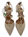 Aquazzura Shoe Size 39 Gray Suede Midi Block Heel Pointed Toe Caged Pumps Gray / 39
