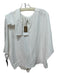 Ann Mashburn Size XL Ivory White Viscose Wrap Scoop Neck Back Keyhole Top Ivory White / XL