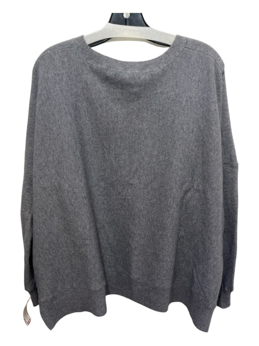 Vince Size L Gray Wool Blend Boat Neck Heathered Side Slit longsleeve Top Gray / L