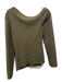 Staud Size XL Gold & Black Polyester Blend Rib Knit Off Shoulder Sweater Gold & Black / XL