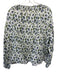 Ann Mashburn Size L Green, Blue & White Cotton Long Sleeve Floral Print Boxy Top Green, Blue & White / L