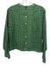 Ann Mashburn Size XL Green Cotton Long Sleeve Eyelet Button Up Crop Top Green / XL