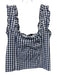 J. Crew Size L Blue & White Cotton Gingham Zip Back Ruffle Straps Sleeveless Top Blue & White / L