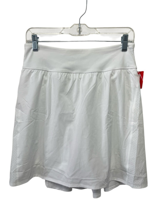 Spanx Size L White Nylon Elastic Waist Perforated Shorts Athleisure Skort White / L