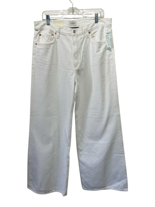 Citizens of Humanity Size 32 White Cotton Denim Zip & Button High Rise Jeans White / 32