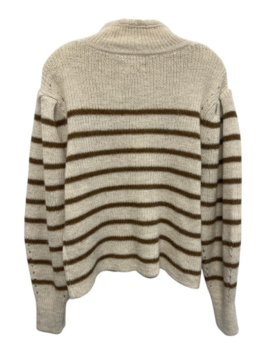 Isabel Marant Etoile Size 42 Cream & Brown Alpaca Blend Fuzzy Stripe Sweater Cream & Brown / 42
