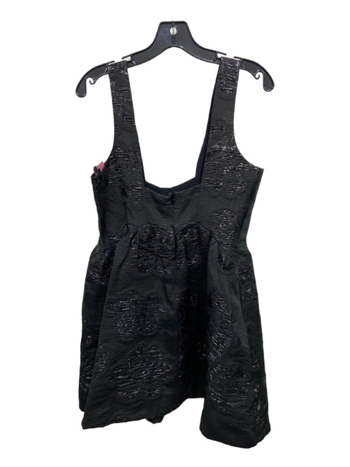 Maeve Size 12 Black Polyester Blend Square Neck Sleeveless Textured Dress Black / 12