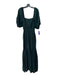 Ann Mashburn Size M Deep Green Cotton Square Neck Short Puff Sleeve Maxi Dress Deep Green / M