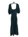 Ann Mashburn Size M Deep Green Cotton Square Neck Short Puff Sleeve Maxi Dress Deep Green / M