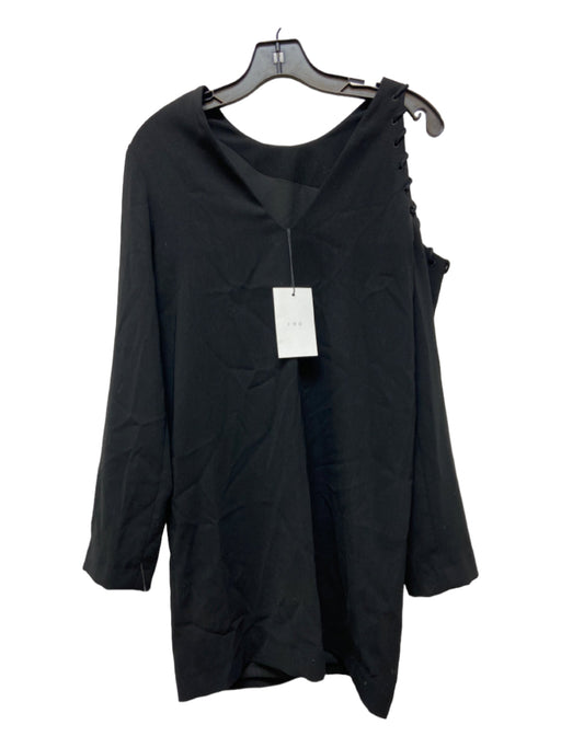 IRO Size 36 Black Polyester Whipstitching Cold Shoulder Long Sleeve Dress Black / 36