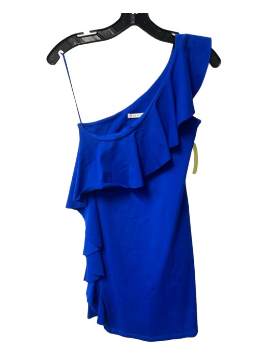 Susana Monaco Size Small Royal Blue Nylon Blend One Shoulder Ruffle Detail Dress Royal Blue / Small