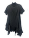 Beulahstyle Size M Black Cotton Blend Accordion Pleats Asymmetrical Dress Black / M