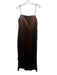 Le AL.X Size S Brown Polyester Satin Spaghetti Strap Drape Detail Side Zip Dress Brown / S