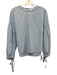 Bishop + Young Size S Light Blue Cotton Blend Long Balloon Sleeve Tie Wrist Top Light Blue / S