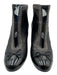 Chanel Shoe Size 41 Black Lambskin Leather Patent Toe Cap Chain Detail Booties Black / 41