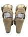 Sam Edelman Shoe Size 8 Gold & Beige Leather Upper Metallic Ankle Buckle Sandals Gold & Beige / 8