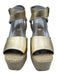 Sam Edelman Shoe Size 8 Gold & Beige Leather Upper Metallic Ankle Buckle Sandals Gold & Beige / 8