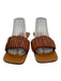 Staud Shoe Size 39 Tan Brown Leather Upper Scrunch Strap Slide Flat Mule Sandals Tan Brown / 39