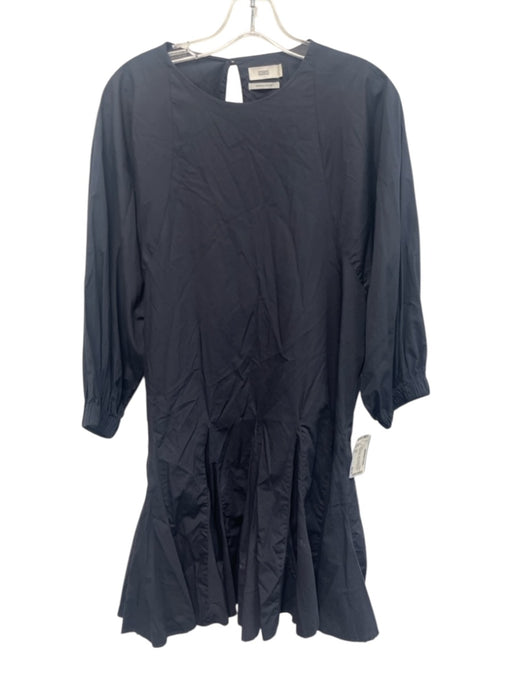 Closed Size XS Midnight blue Cotton 3/4 Balloon Sleeve Keyhole Back Dress Midnight blue / XS